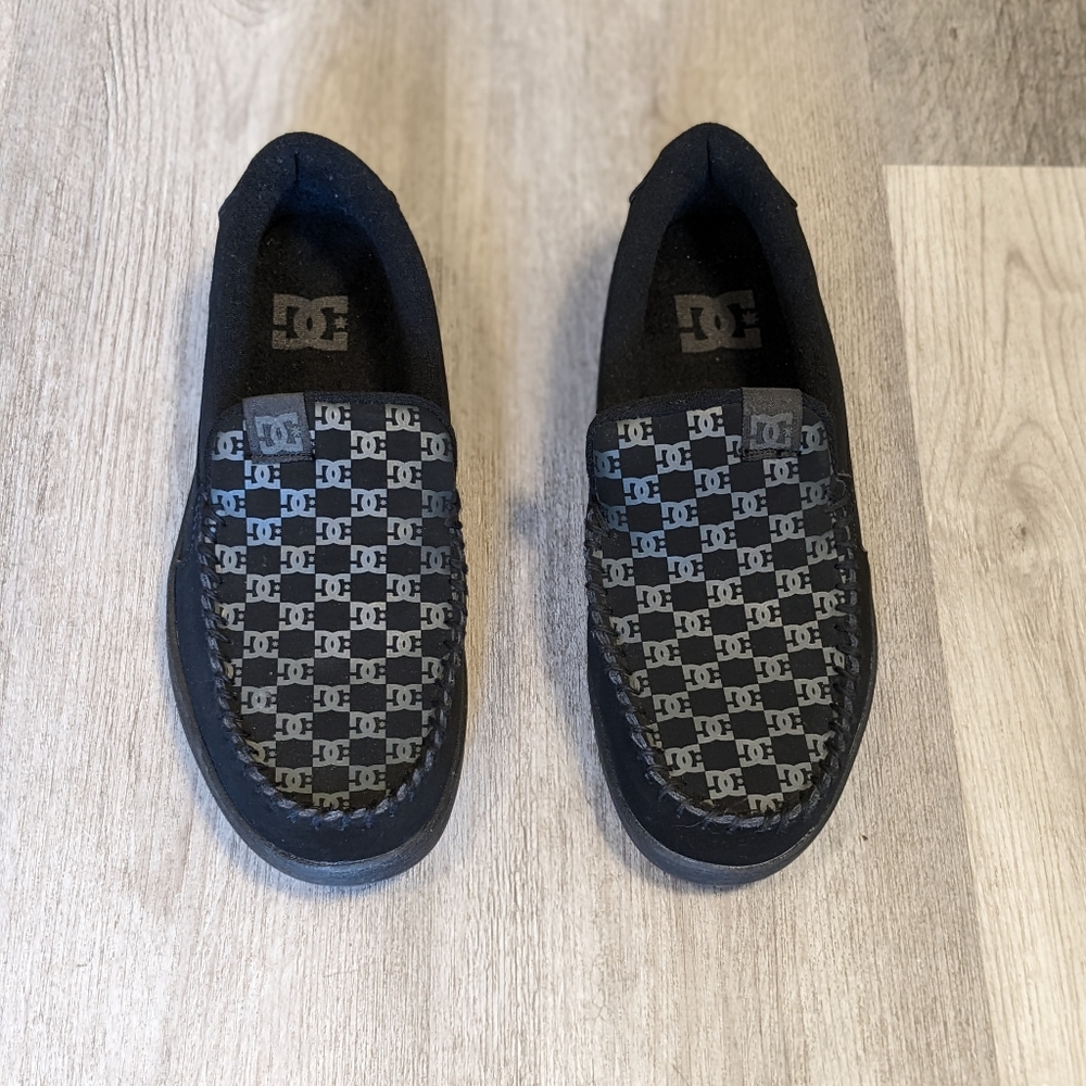 Men's DC Shoes Villain Black Print Nubuck Leather/ Suede/Canvas SZ 7.5